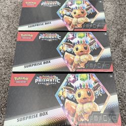 Pokémon TCG: Scarlet & Violet Prismatic Evolutions Surprise Box NEW/SEALED x3