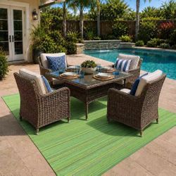 NEW $30 Each 8x10 Feet Large Outdoor Mat RV Camping Beach Patio Carpet Blue Or Green With Carrying Case 