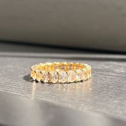 Size 7 18K gold plated white sapphire ring
