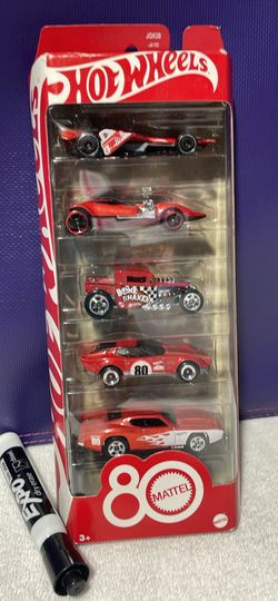 🔥🏎️ Hot Wheels 80th Anniversary 5-Car Gift Pack 🚗 Mattel Collector Set – Brand New!