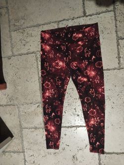 Black & Orange Crescent Moon Leggings