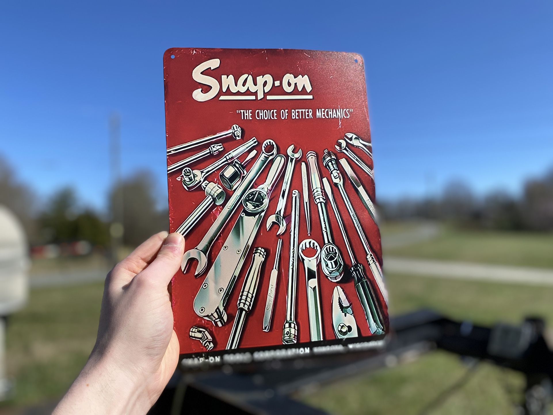 New Snap On Metal Sign 12”x8”