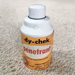 Vintage 1960s TURCO PRODUCTS Dy-Chek Penetrant Can With Contents - Gas and Oil - RARE!!