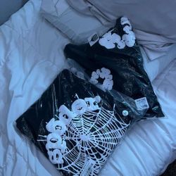 denim tears black white, spider hoodie black white 