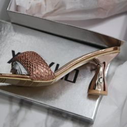 OHXZTX  Rhinestone Square Toe Heeled Sandals