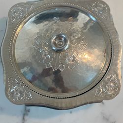 Continental Silver Co Wild Rose No 1058 Aluminum Dish & Cover