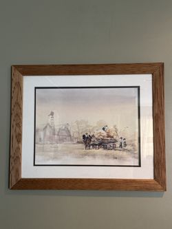 Framed Farm Scene Print