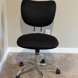 Modern Armless Office Chair – Adjustable Height, Chrome Base