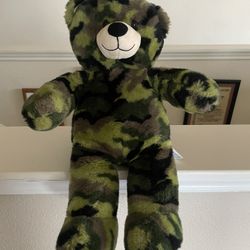 Build-A-Bear Camouflage 18" Teddy Bear Plush Stuffed Animal Military Camo Green