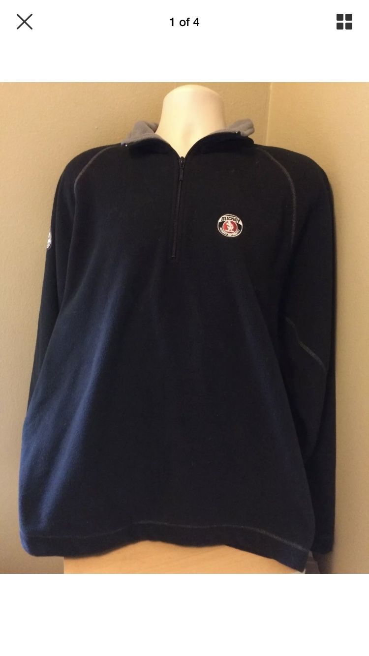 Disneyland Resort Black Heavy Fleece Sweatshirt Pullover Jacket Mickey Sz L