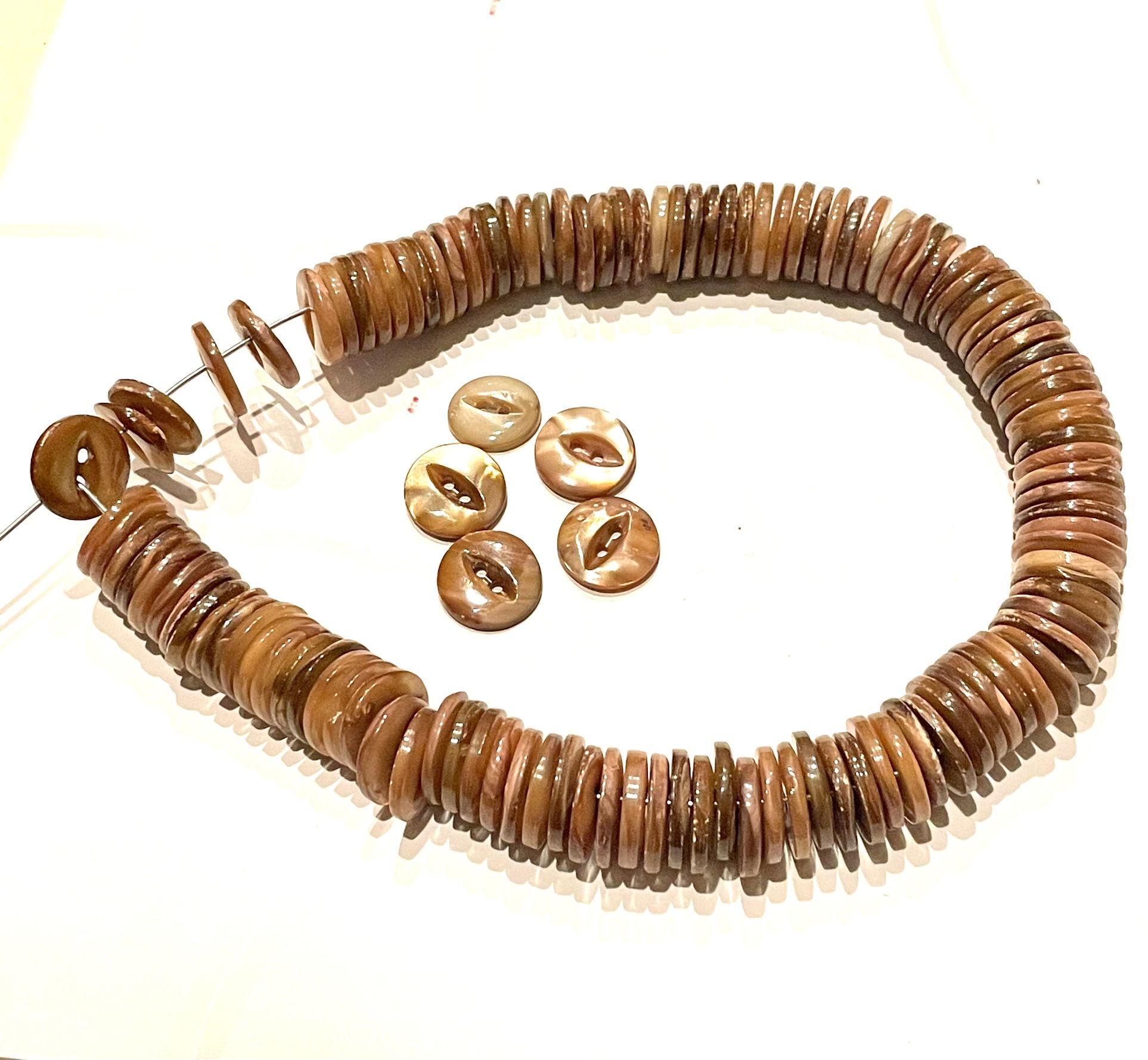 Lot Of 125 Brown MOP Shell Buttons