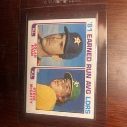 1981 Run Leaders Nolan Ryan Baseball Card 