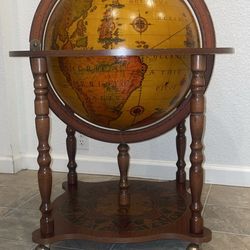 Vintage Italian Zodiac Bar Cart World Globe * Mid Century Style Liquor Holder