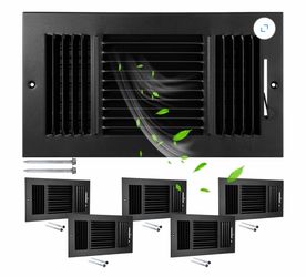 Brand New 6 Pcs 10 ‘x 6’Black Vent Covers