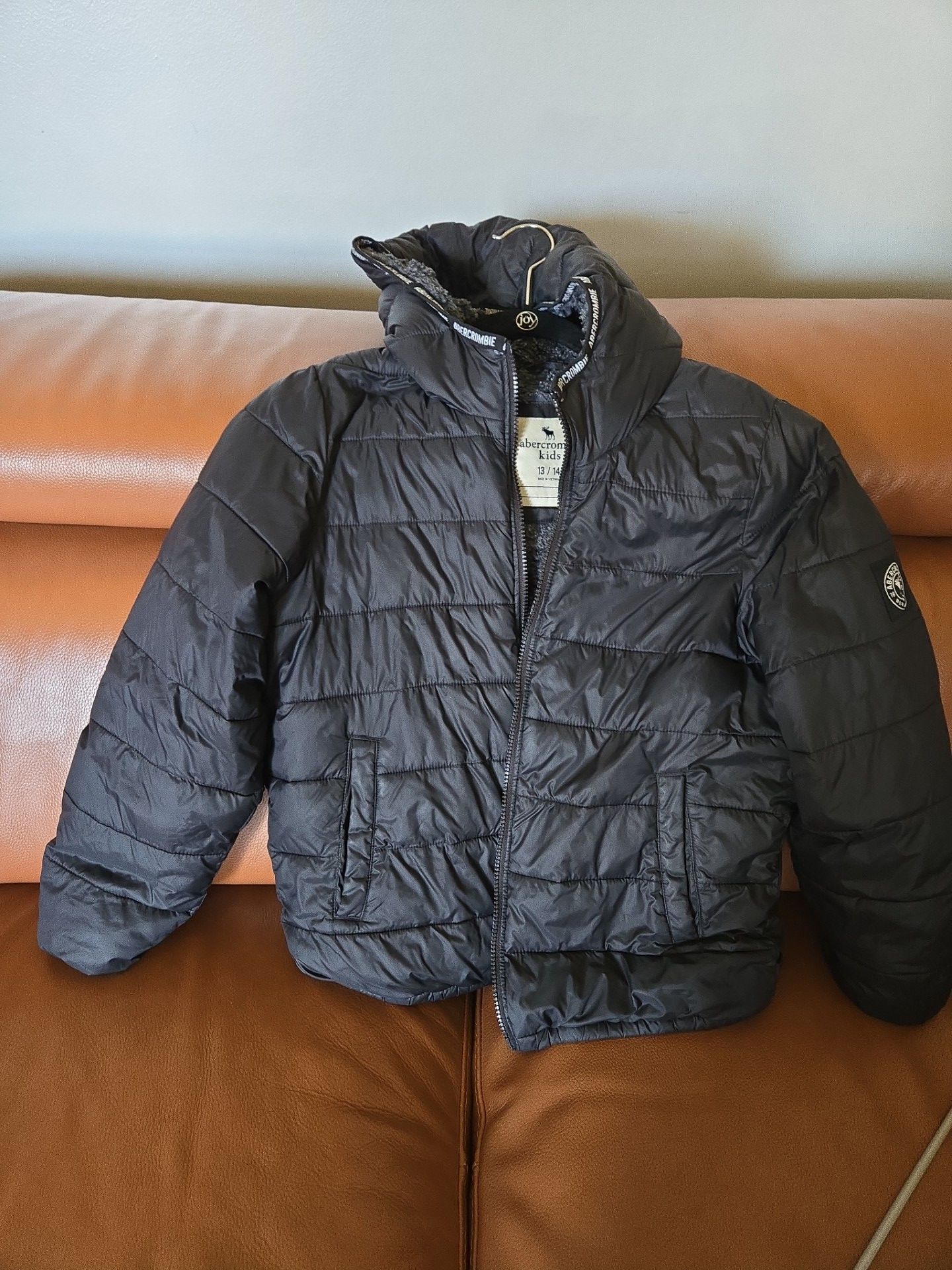 Abercrombie 13/14 black puffer jacket
