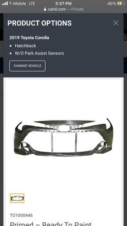 Bumper for a toyota corolla hatchback 2019