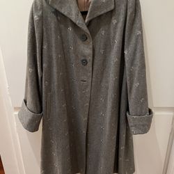 Vintage 1940’s 50’s Gray Wool Swing Coat