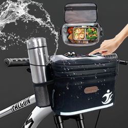 BRAND NEW Waterproof Bike Phone Bags Bicycle Basket Insulated Cooler Lunch Bag with Touch Screen Phone Holder