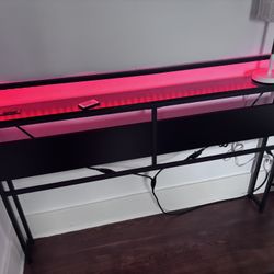 Queen Size Headboard With Outlets And LED