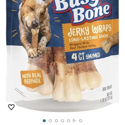 Purina Busy Bone Jerky Wraps Grain Free Small/Medium Breed Beefhide and Chicken Jerky Dog Treats