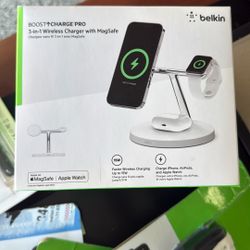 Belkin Charging Phone Stand And Watch Stand With Wireless Headphones $90