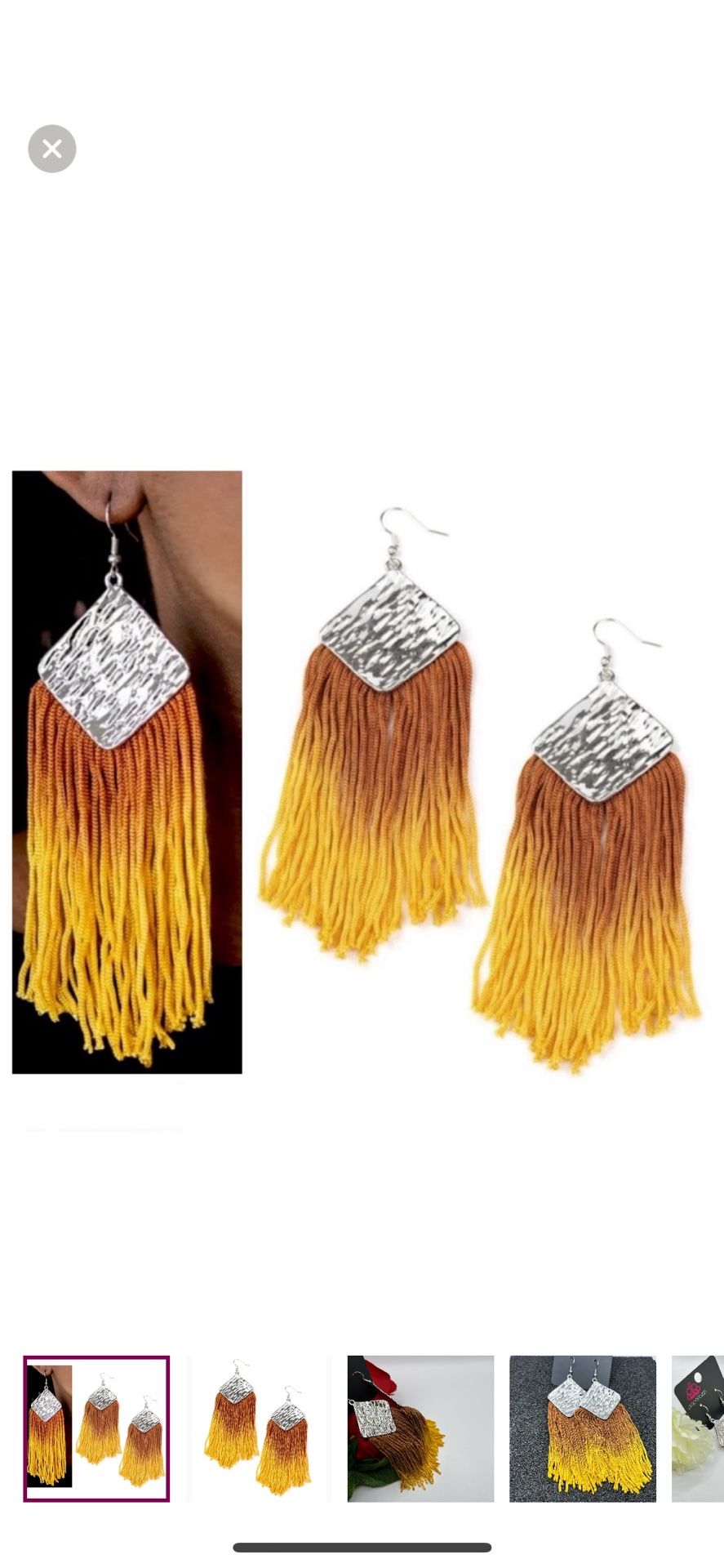 NWT Paparazzi Dip The Scales Ombré Brown/Yellow Fringe Earrings