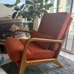 High Back Solid Wood Armrest Backrest Leisure Chair Accent Chair