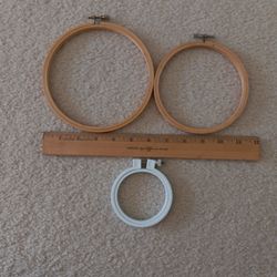 Lot Of 3 Cross Stitch/Embroidery Hoops