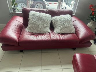 Red Leather Two (Sofa  bed)
