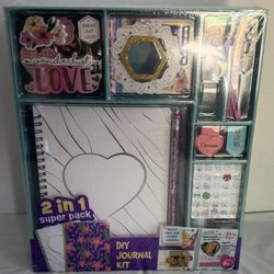 2-in-1 Journal Kit Set – Stickers, Notebook, Scrapbook Supplies – Gift Set