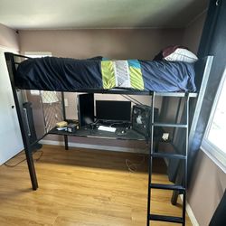 Bunk bed with desk