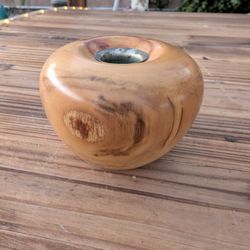 Spinning Aspen Studios Crested Butte CO Handcrafted Turned Wood Candle holder