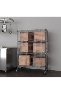 NEW CHROME PORTABLE SHELVING SECURITY CAGE