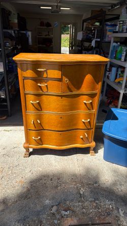 Antique birds, eye, maple dresser