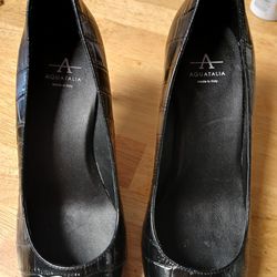Aquatalia Black Leather Heels
