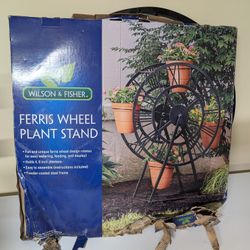 RARE Ferris Wheel 4-Planter Rotating Plant Stand Display Flower Succulent Pot