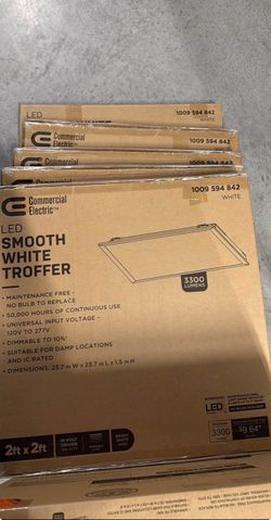 Commercial Electric LED Smooth White Troffer 2x2 3300 Lumens