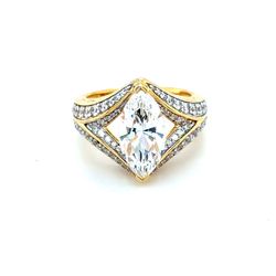 Dazzling 925 Gold Vermeil Cz Ring