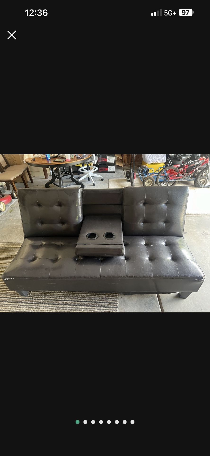 Faux leather Brown Futon