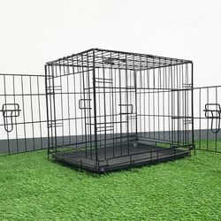 (New) $30 XSmall 24” Folding Metal Dog Crate Cage Kennel 24x17x19”