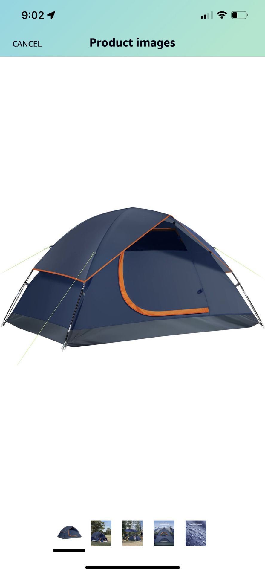 6 person Camping Tent, Waterproof Family Tent with Removable Rainfly and Carry Bag, Lightweight Tent with Stakes for Camping, Traveling, Backpacking