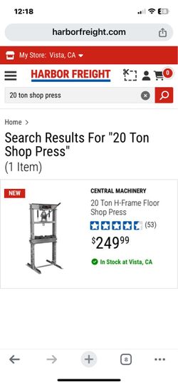 20 ton Hydraulic  shop press $200 and 10” table saw $50