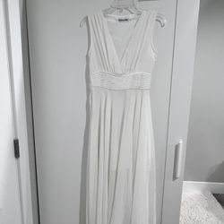 White Chiffon Maxi Dress