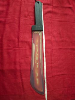 Halloween Horror Costume Machete Prop, Lightweight, Black/Red, One Size