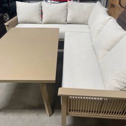 L Shape Outdoor Aluminum Patio Dining Set *New*