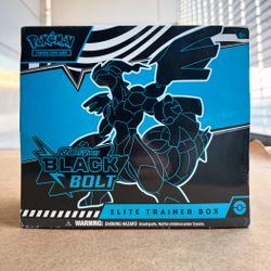 Pokémon Black Bolt Elite Trainer Box 9 Packs TCG Scarlet & Violet Thundurus Foil Promo 65 Sleeves
