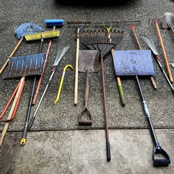Yard Tools Bundle – Rakes, Shovels, Snow Shovel & More