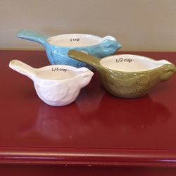 Ceramic Bird Measuring Cups