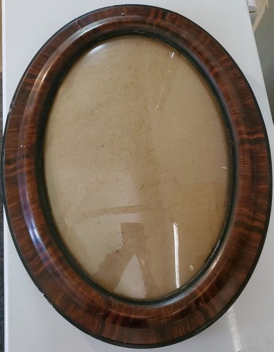 Antique Tiger Stripe Convex Bubble Glass Photo Frame