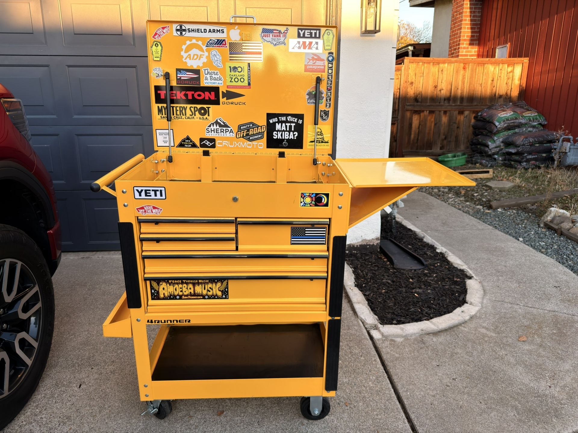 U.S. GENERAL 30 in., 5-Drawer Mechanics Cart, Yellow